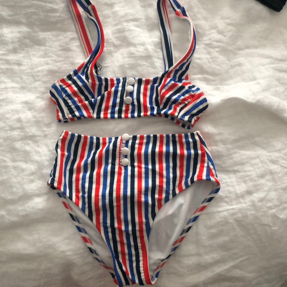 Target red, white, and blue high wasted bikini.